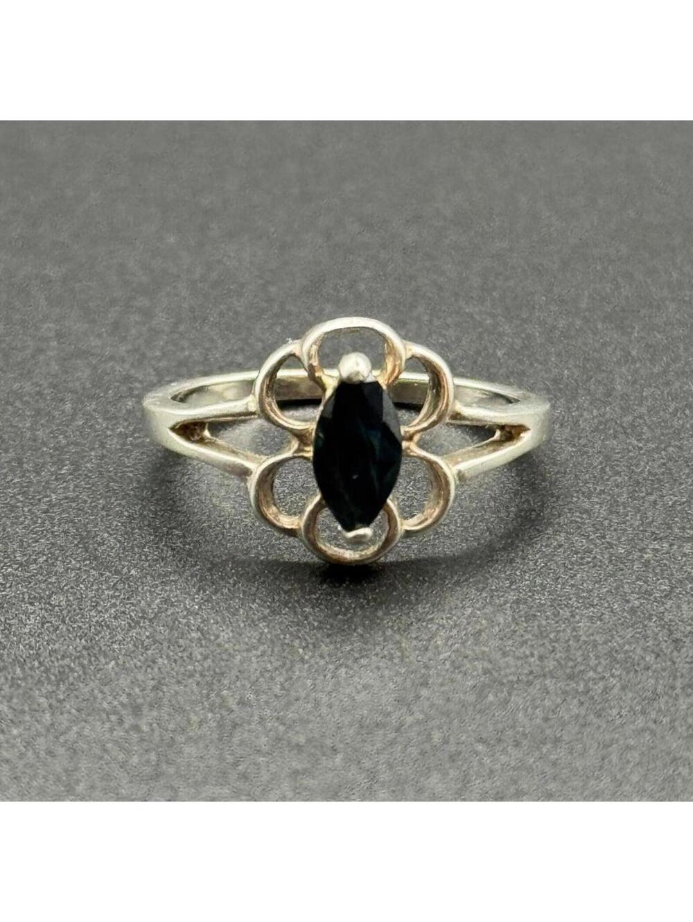 Sapphire and Sterling Silver Ring - size 6.5-6.75